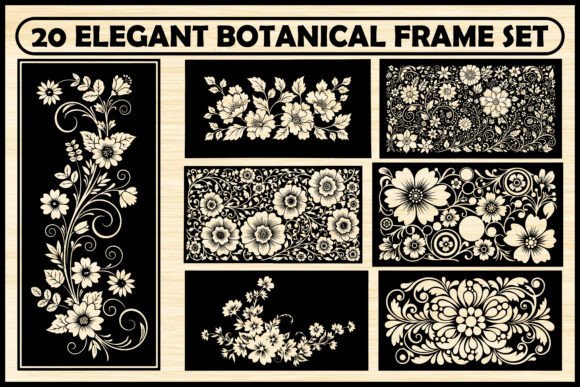 20 Elegant Botanical Frame SVG Bundle