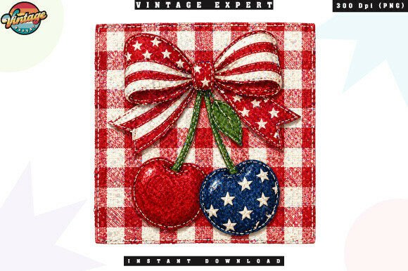 4th of July Cherry USA Patriotic PNG
