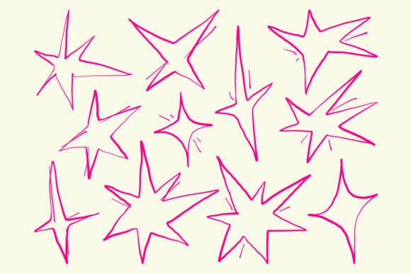 Abstract Sharp Starburst Doodle ShapeSet: Adding Impact to Your Designs