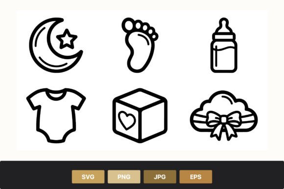 Baby Icon Line Art Set for Designers