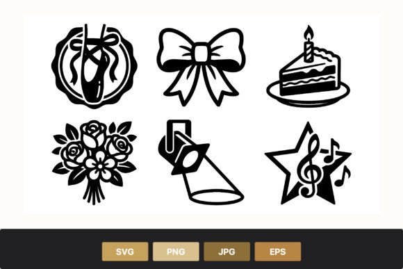Ballet Slippers Bow Birthday Cake Music Icons
