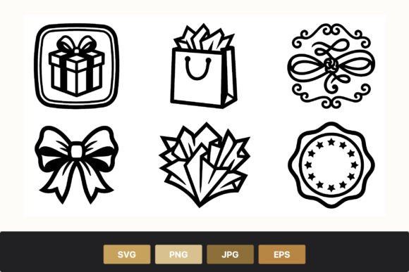 Black and White Gift Ribbon Icons: A Versatile Visual Toolkit for Modern Design