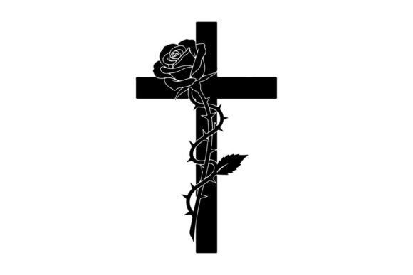 Black and White Gothic Cross with Thorny: A Design Asset Evaluation