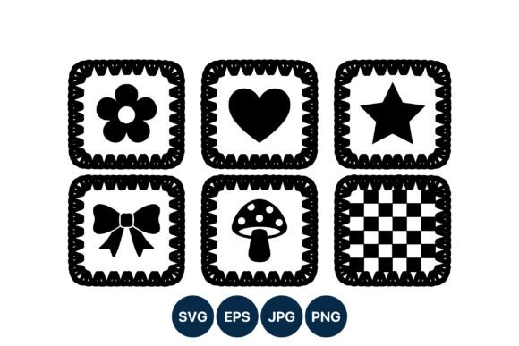 Black and White Icon Set Flower Heart: A Practical Asset for Designers