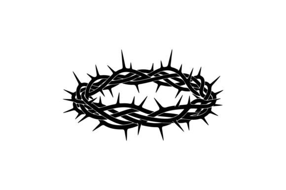 Black Thorny Crown of Thorns Isolated on White: A Guide to Elegant Silhouette Design