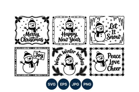 Black White Winter Snowman Greeting Set: A Strategic Asset for Holiday Branding
