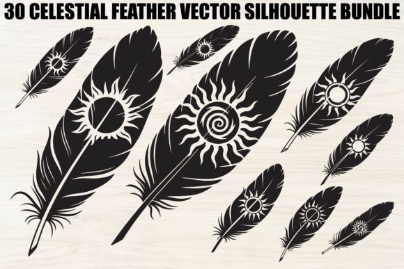 Celestial Feather Silhouette Bundle
