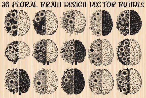 Creative Floral Brain Design Bundle: A Strategic Asset for Visual Communication