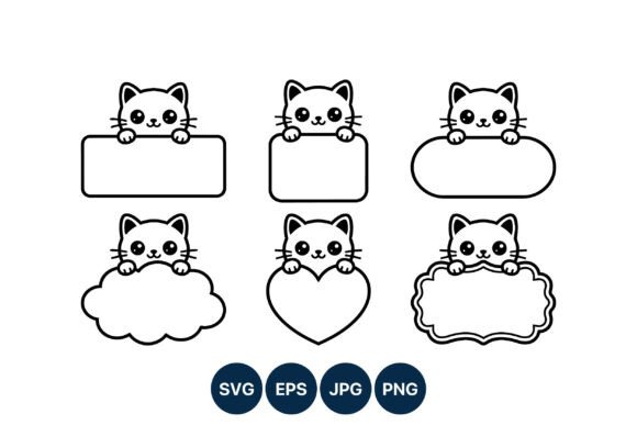 Cute Cat Holding Blank Sign Vector Set: A Practical Asset for Visual Workflows