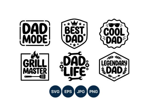 Dad Mode, Best Dad & Grill Master Icon Set