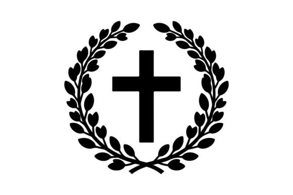 Elegant Laurel Wreath with Cross Symbol: A Guide to Professional Design Application