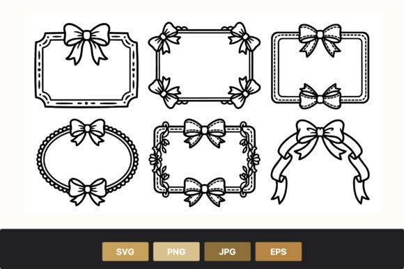 Elevating Design with Bow Decorated Frames Vector Art
