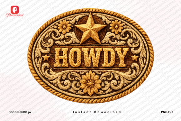 Evaluating the Chenille Patch Western Howdy PNG for Design Projects