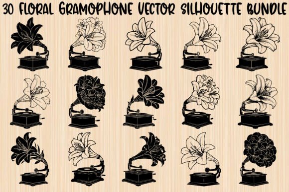 Exploring the Floral Gramophone Silhouette Bundle for Creative Projects