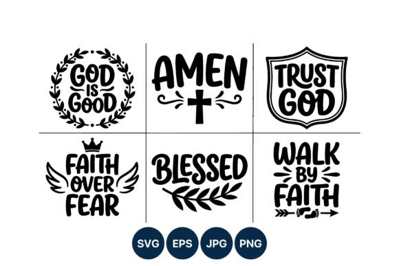 Faith Quotes Black and White Vector Art Evaluation