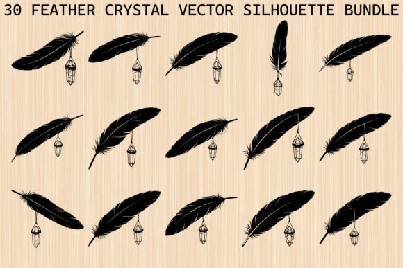 Feather Crystal Silhouette Bundle: Elevating Your Creative Projects with Boho Elegance