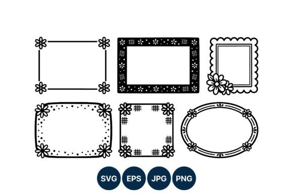 Floral Frame Border Vector Illustrations
