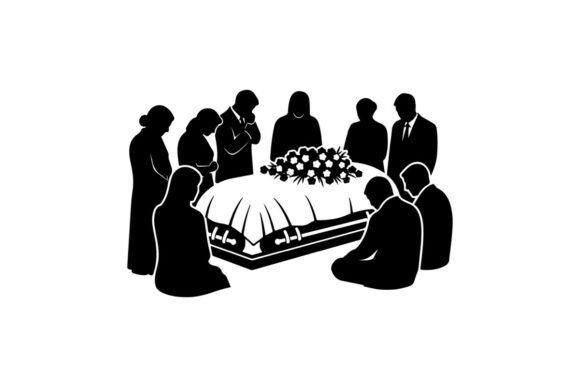 Funeral Scene with Grieving Family Around: Strategic Visual Communication in Sensitive Contexts