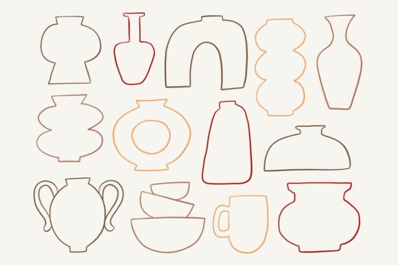 Mastering Minimalism: The Strategic Value of Vase Pottery Outline Set Line Art SVG in Modern Branding