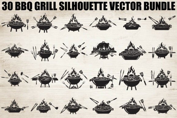 Mastering the Art of Outdoor Design with a BBQ Grill Silhouette Bundle