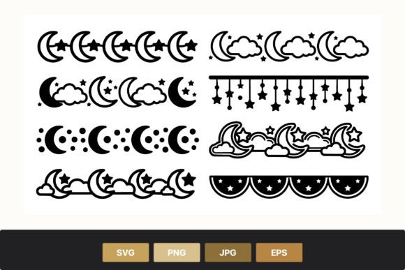 Moon Stars Clouds Vector Border Line Art: A Practical Guide for Design Workflows