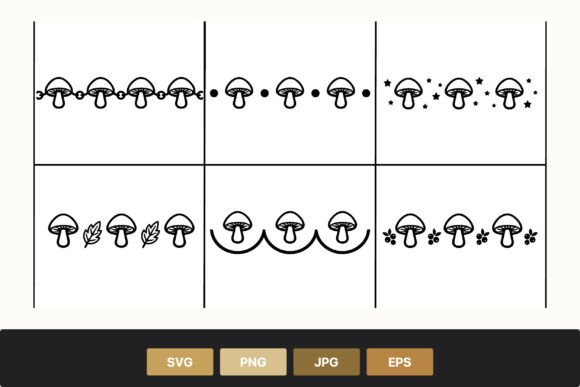 Mushroom Line Art Pattern Borders: A Strategic Asset for Visual Branding