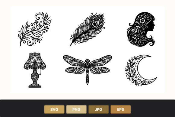 Ornamental Floral Feather Dragonfly Lamp