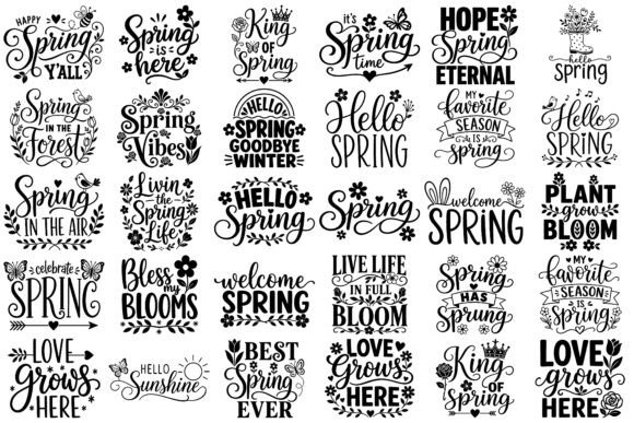 Spring Typography Quotes SVG Bundle: Elevate Your Seasonal Designs