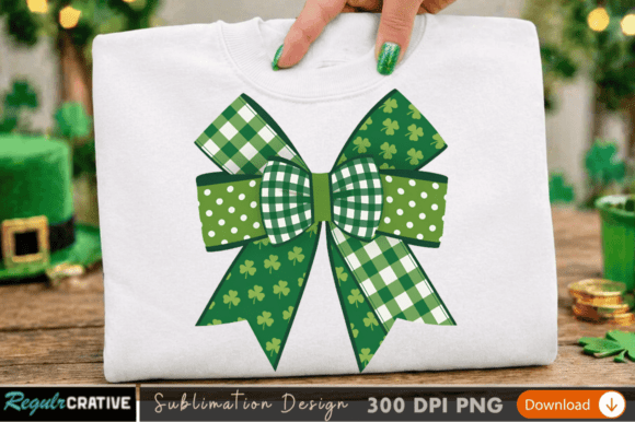 St. Patrick's Day Green and White Bow PNG: A Versatile Design Asset for Creators