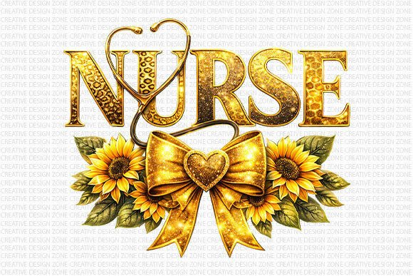 Sunflower Nurse Gold Glitter PNG: A Practical Design Asset Review