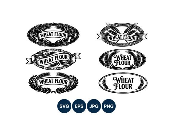 Vintage Wheat Flour Banner Set: A Timeless Design Resource for Modern Brands