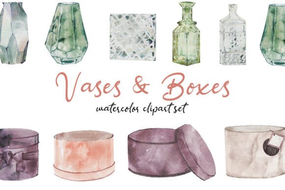 Watercolor Vases Boxes DIY Florist Set